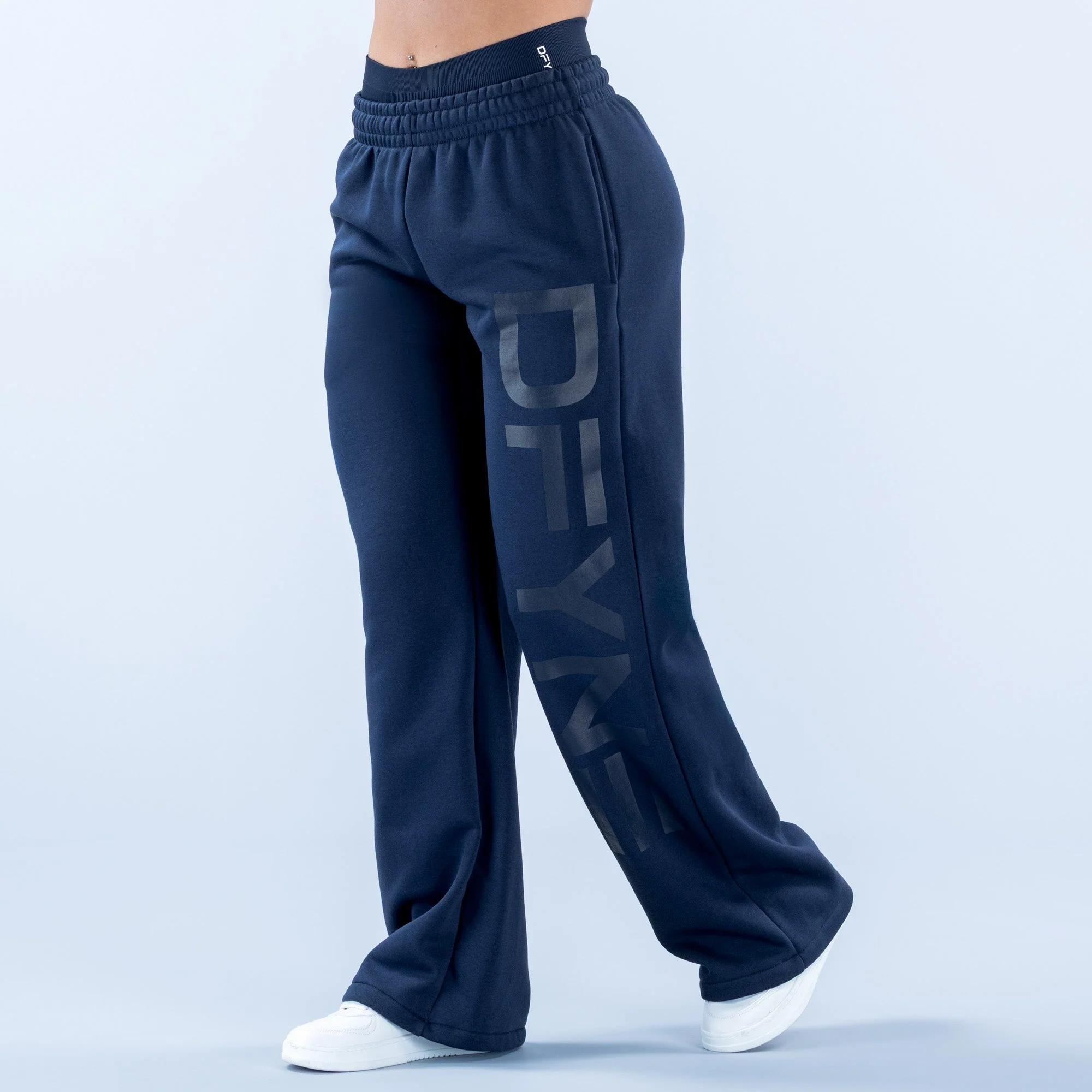 DFYNE Signature Wide Leg Jogger Navy