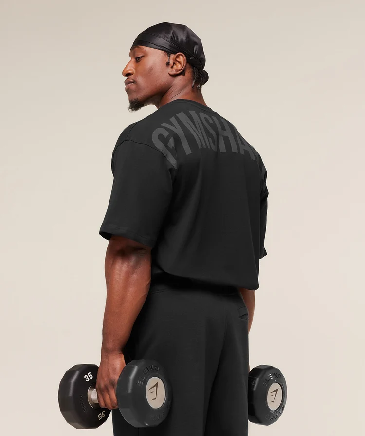 Gymshark Power T-Shirt Negro Oscuro
