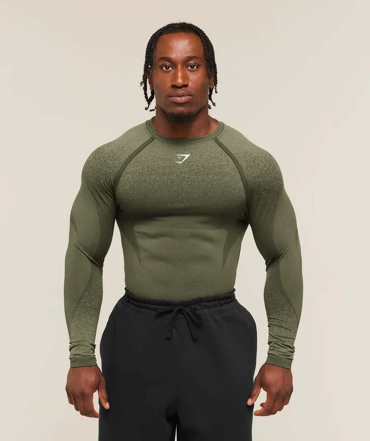 Shadow Seamless Long Sleeve Teal