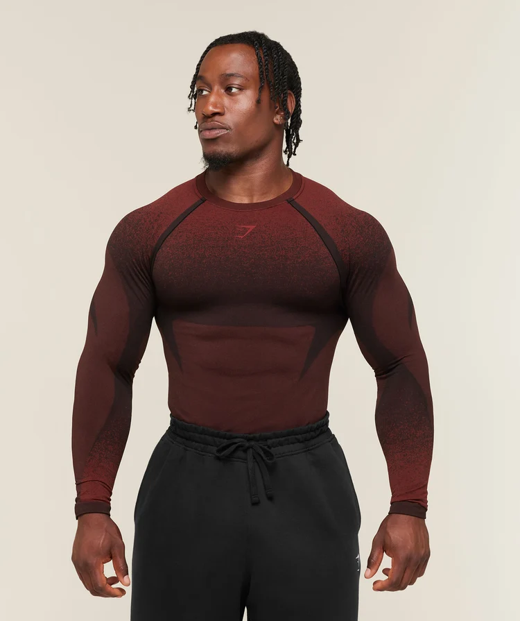 Shadow Seamless Long Sleeve Marrón