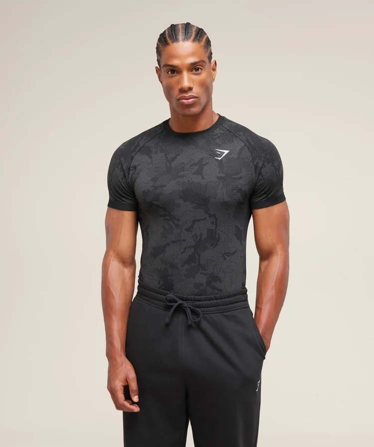 Geo Seamless T-Shirt Negro