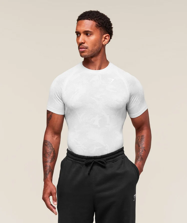 Geo Seamless T-Shirt Blanco