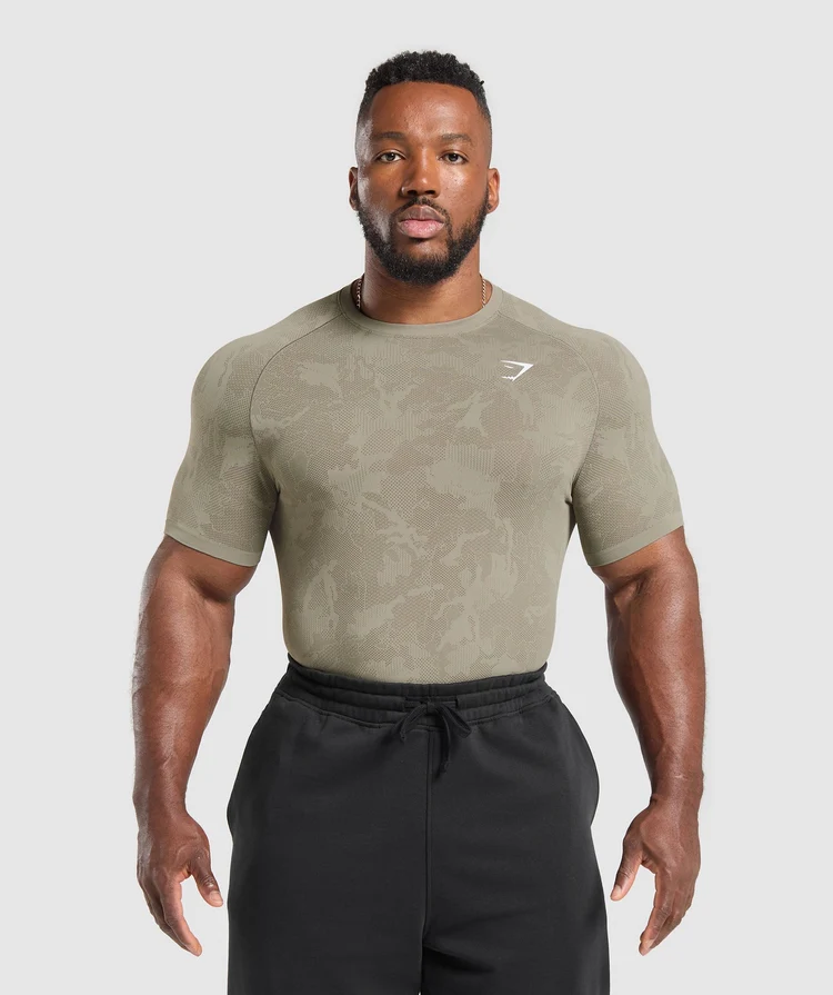Geo Seamless T-Shirt Gris